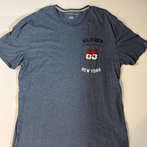 Tommy Hilfiger T-Shirt Size XXL 85 Blue Short Sleeve Crew Neck - Picture 1 of 5